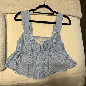 Blue and white striped set